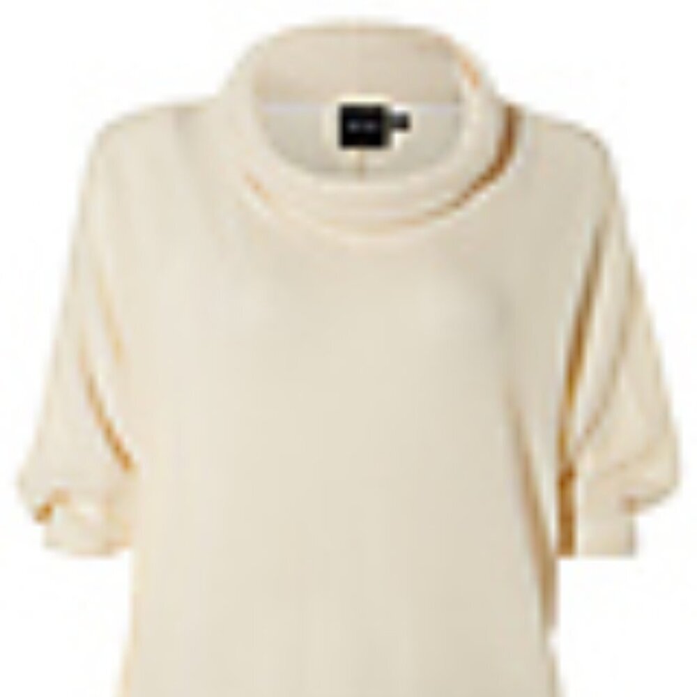 NWT No.11 XL Cream Cowl Short Sleeve Waffle-like Top - Picture 2 of 11